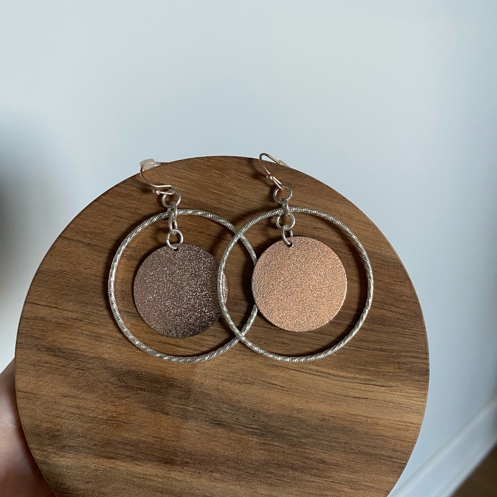 Silver and Rose Gold Hoop